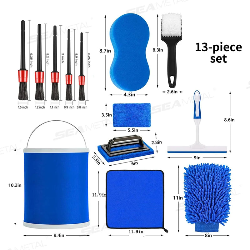 SEAMETAL 5/13PCS Car Detailing Brush Set Multifunctional Detail