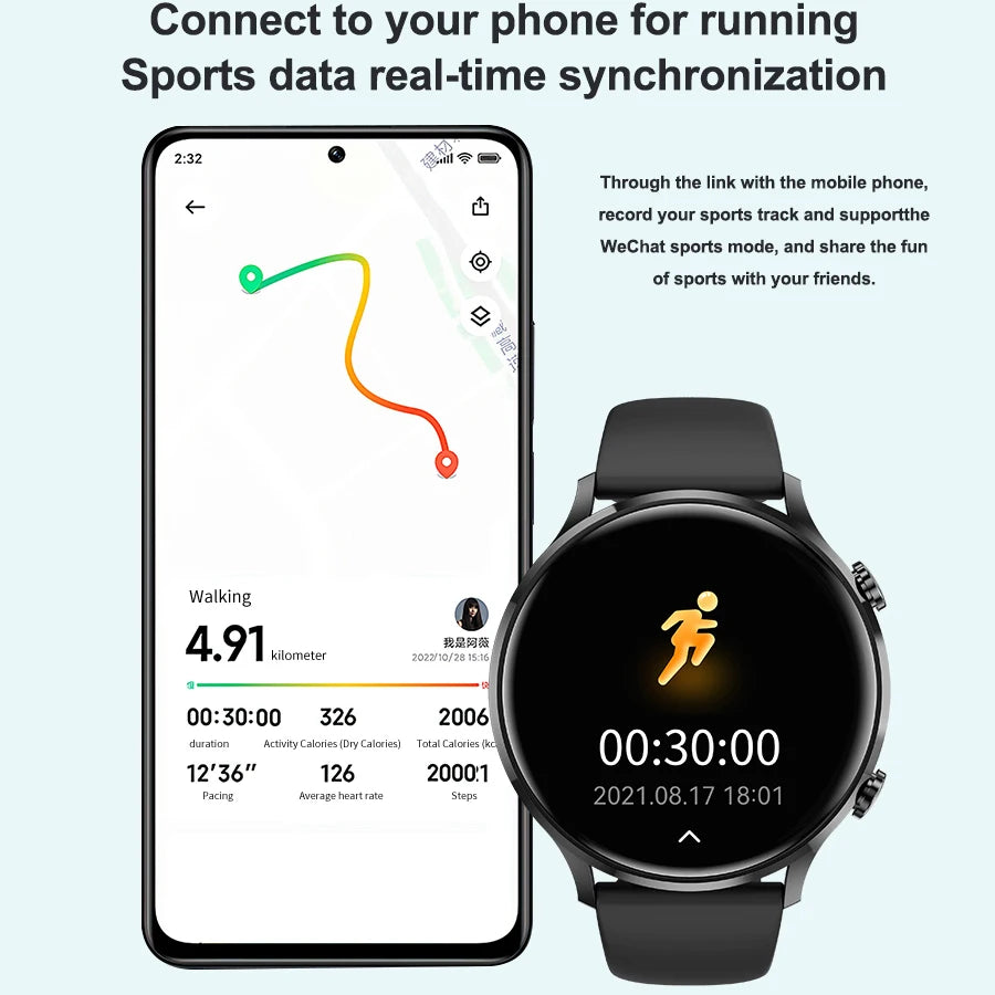 2025 New Smartwatch Women AMOLED HD Screen Always On Display Bluetooth