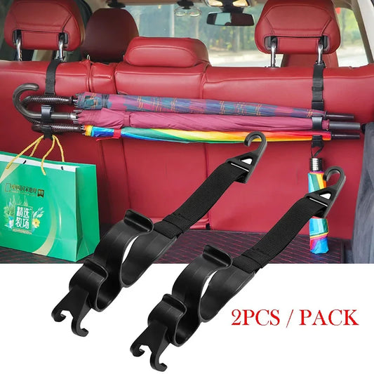 2pcs Car Back Seat Hook Multi-function Rear Seat Headrest Hanging Hook
