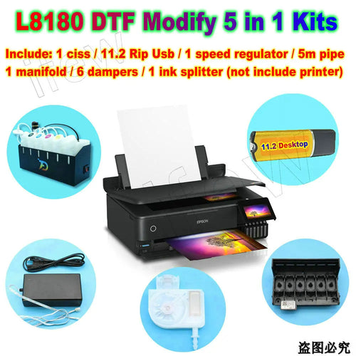L8050 L18050 DTF CISS Modify Ink System Kit Full Set For Eco-Tank