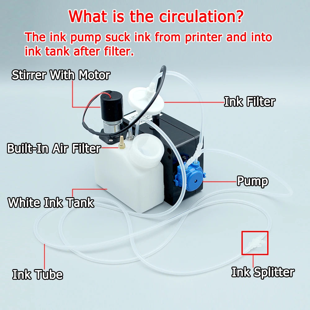 DTF White Ink Tank Adjustable Circulation System Sitrrer Timer