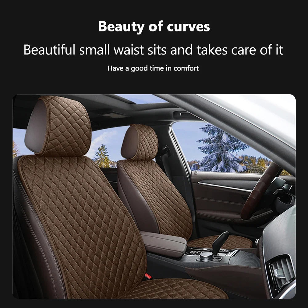 Universal Flax Car Seat Cover Front Rear Cushion Comfortable