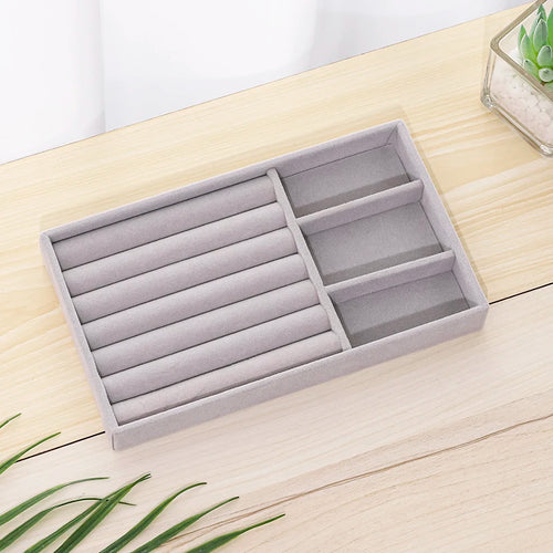 Jewelry Storage Box Earring Ring Necklace Brooch Holder Flannelette