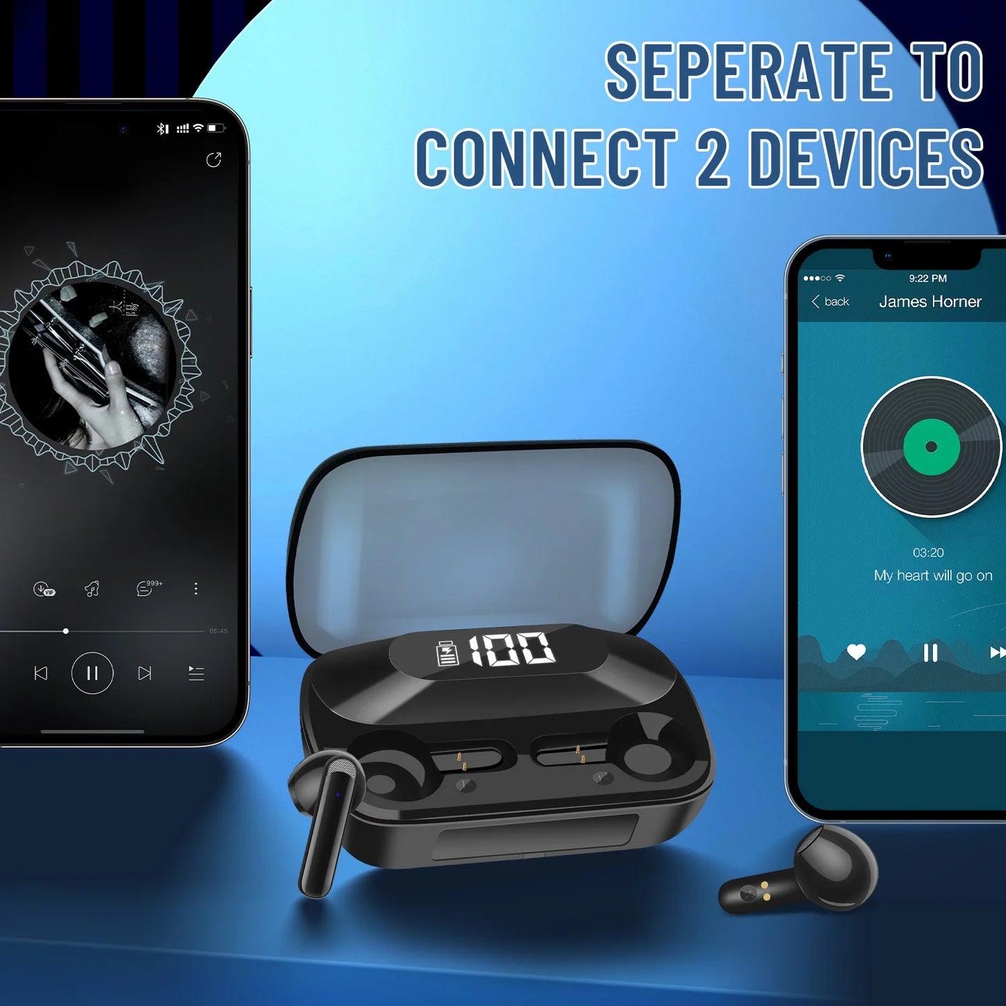 Wireless Translation Headset Real-time Display Portable For Travel