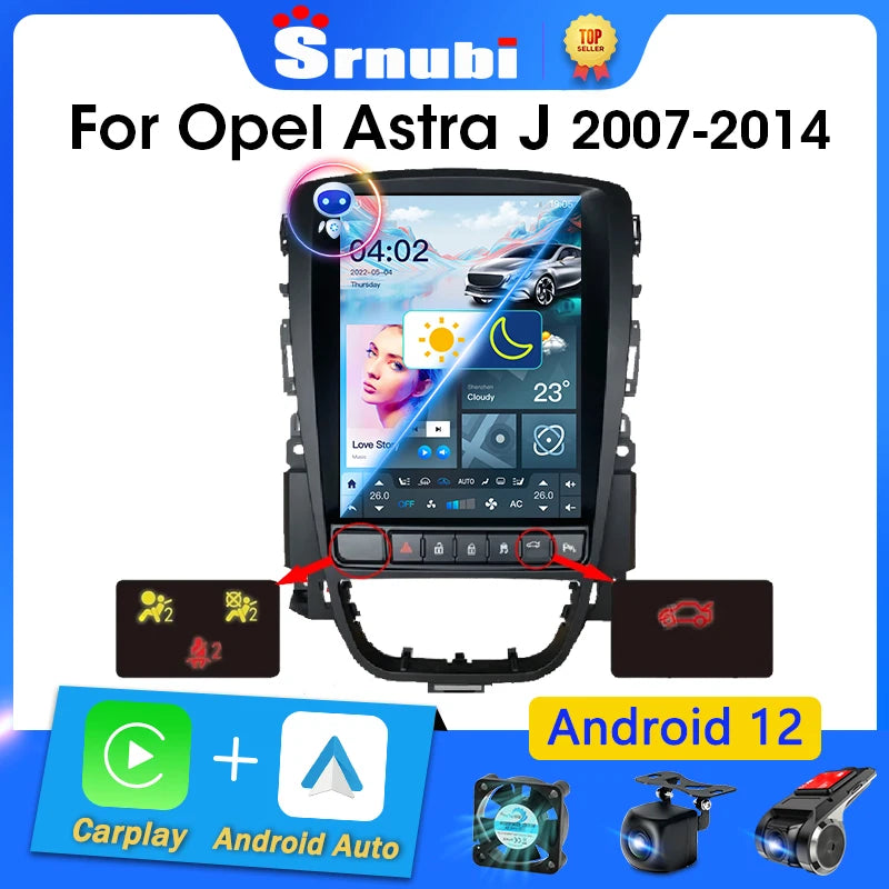 Srnubi 9.7" Android 12 Carplay Car Radio for Opel Astra J Verano 2007
