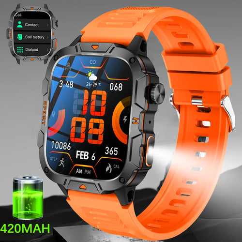 2024New Rugged Military Fitness Smart Watch Men For Android Xiaomi IOS