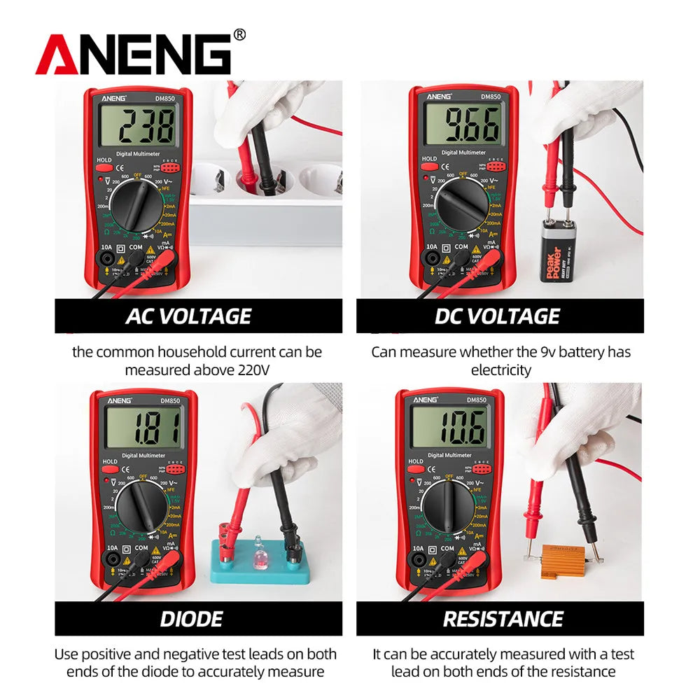 ANENG DM850 Digital Multimeter Automatic Professional 1999 Counts Auto