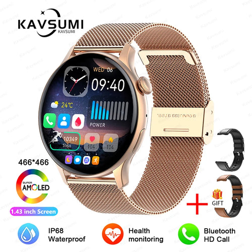 2024 New NFC Smart Watch Ladies 466*466 HD Screen Health Tracker