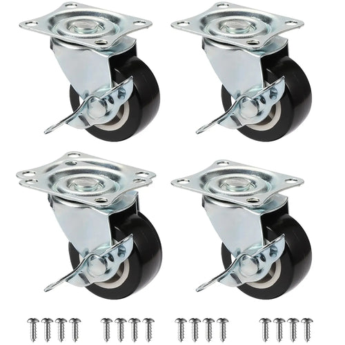 Set Of 4 1"/1.25"/2" PVC Furniture Casters Wear Resistant Mute