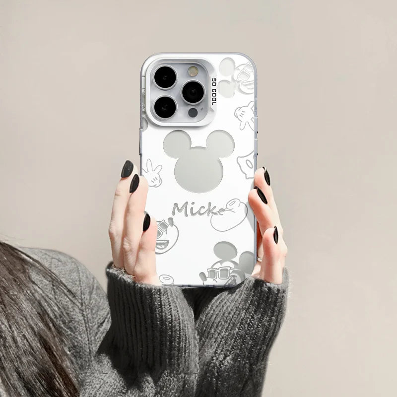 Disneys Mickeys Minnies Mouses Back Shadow Phone Case For iPhone 16 15