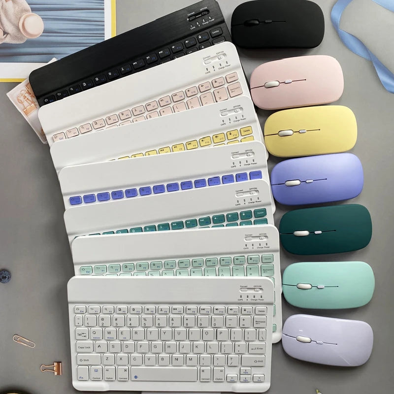 Rechargeable Tablet Wireless Bluetooth Keyboard Mouse Set For Laptop