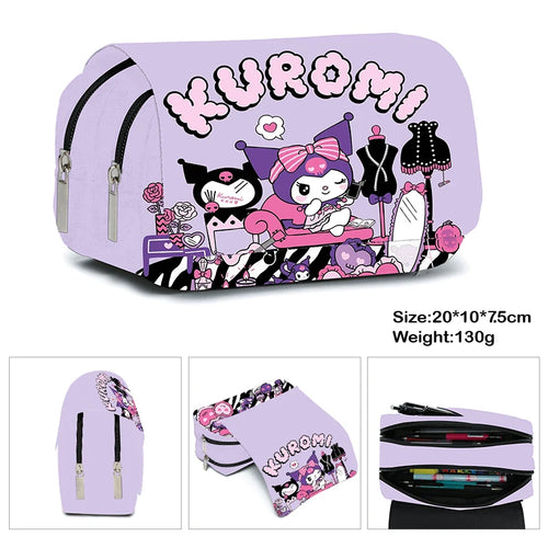 Printing Kuromi Double-layer Pencil Bag Primary and Secondary School