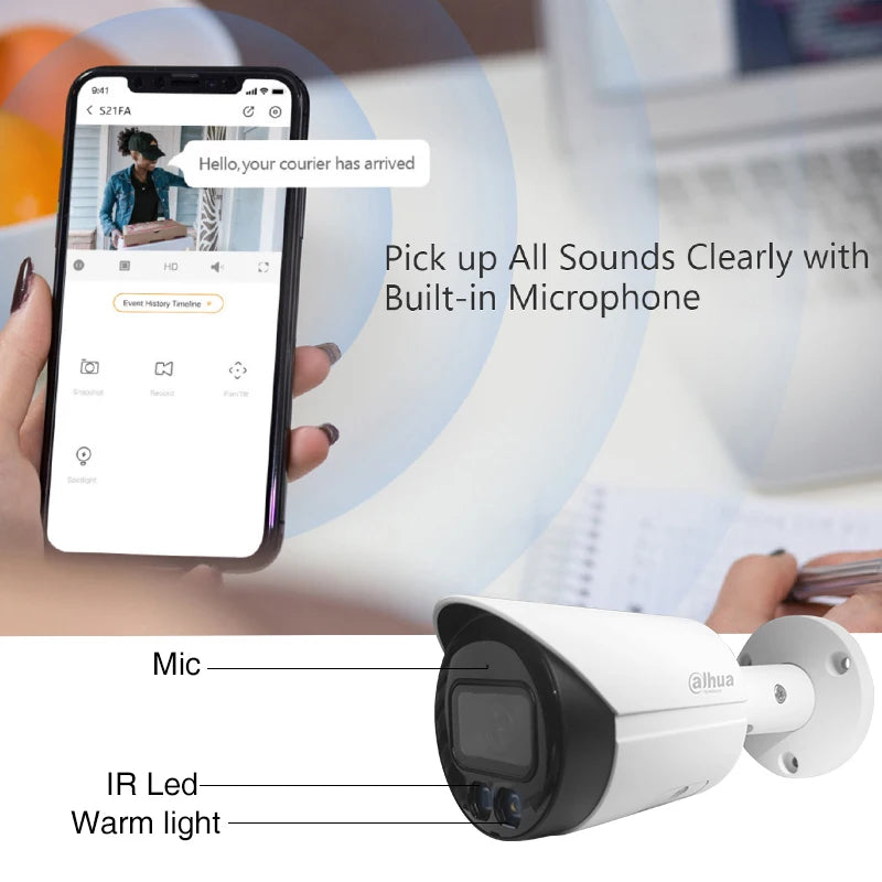 Dahua 4MP 4K Wizsense Smart Dual Light IP Camera Mini Bullet CCTV