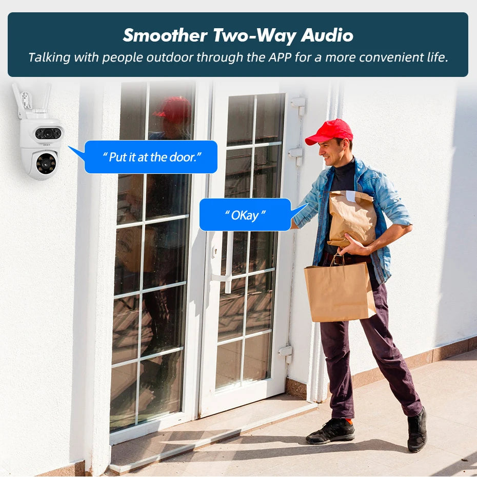 FUERS 5K 10MP Dual Lens IP Camera Tuya Smart Home Security Auto