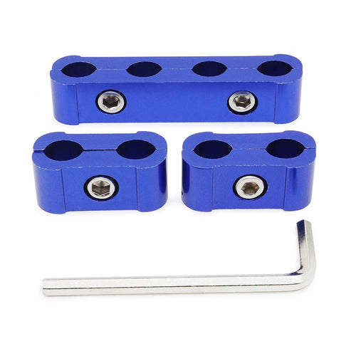 3pcs Car Spark Plug Electrical Wire Clamp Kit For 8mm 9mm 10mm Purple
