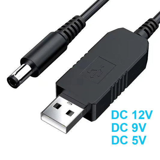 5.5*2.1mm USB DC 5V to 12V 9V Power Cable For Router WIFI Modem Fan