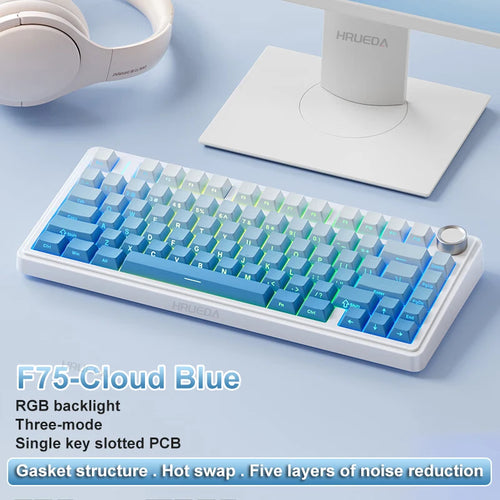 AULA F75 2.4G Wireless/Bluetooth/Wired Gaming Mechanical Keyboard RGB