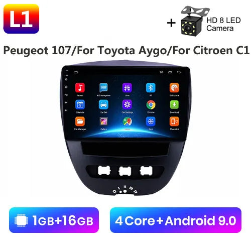 Android 10 2 Din Car Multimedia Player For Peugeot 107 Toyota Aygo