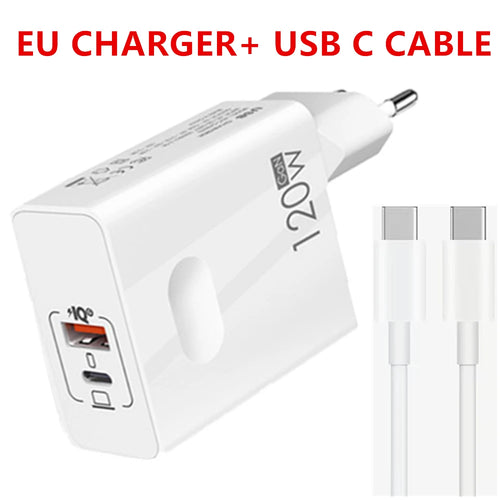 USB C 120W Gan Super Fast PD Charger For Laptop Tablets iPhone 15 iPad
