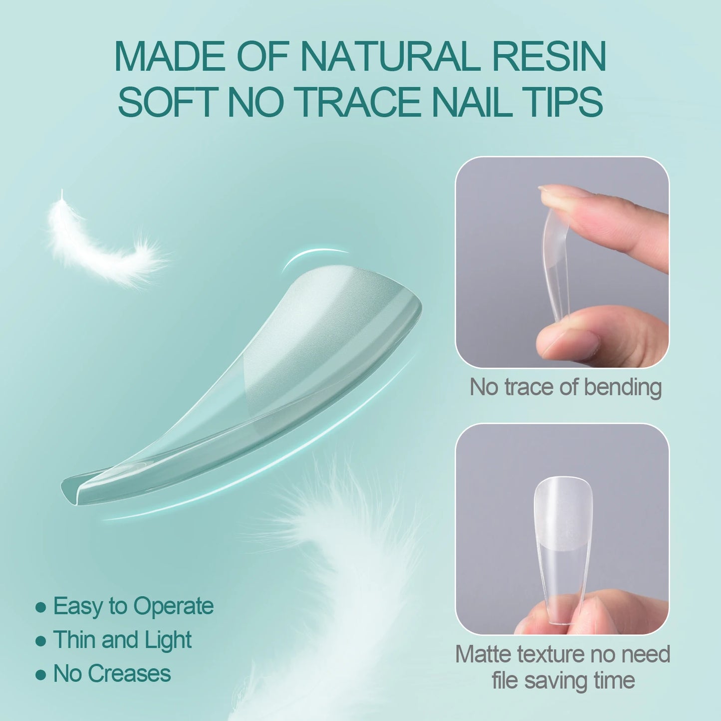 Nailpop Soft Gel Tips for Nails Acrylic Material Medium Almond/Coffin