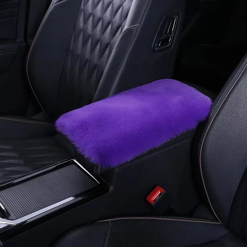 Plush Car Armrest Box Cushion Warm Center Console Arm Cover Pads