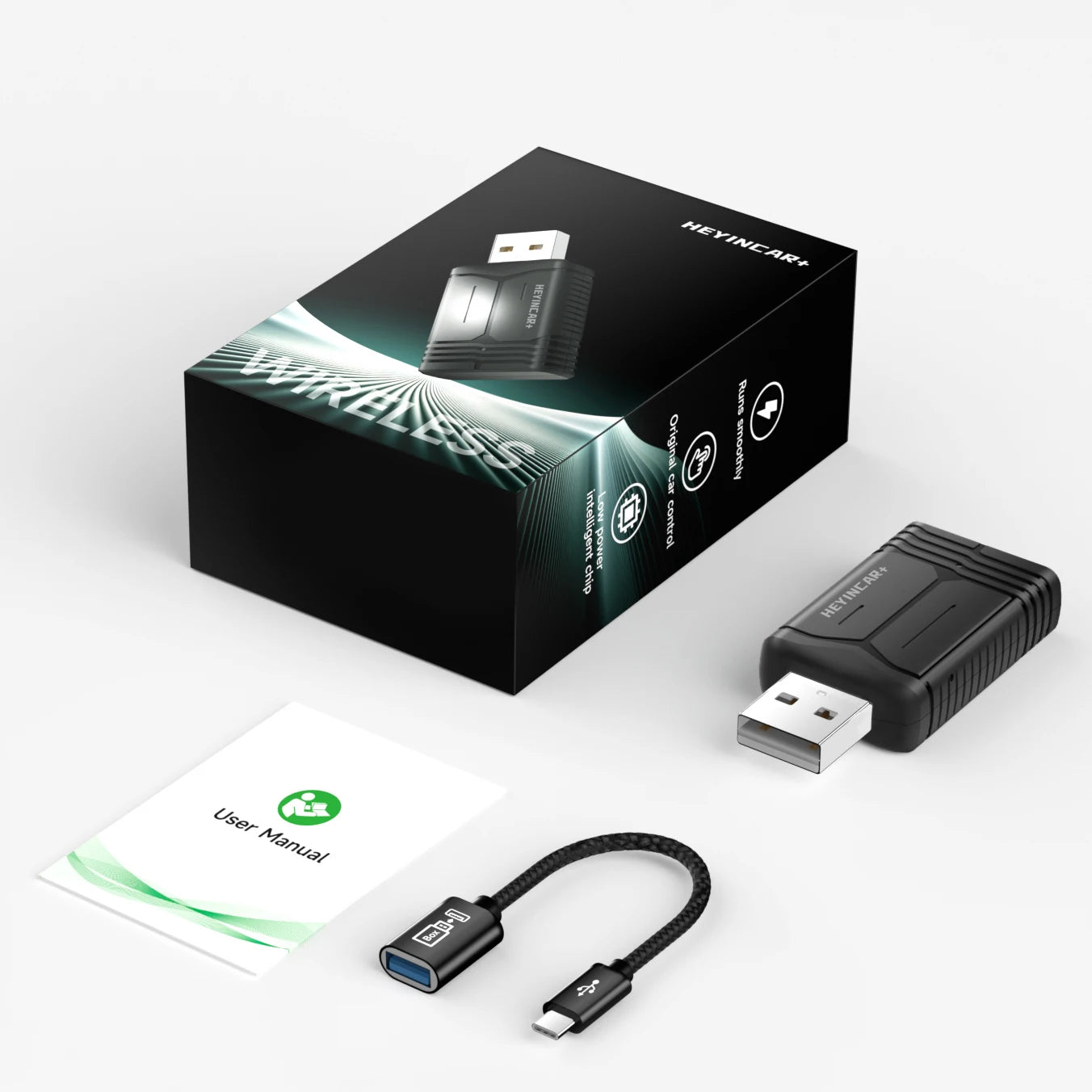 2024 NEW HEYINCAR 2in1 Wireless Android Auto Adapter Carplay Wireless