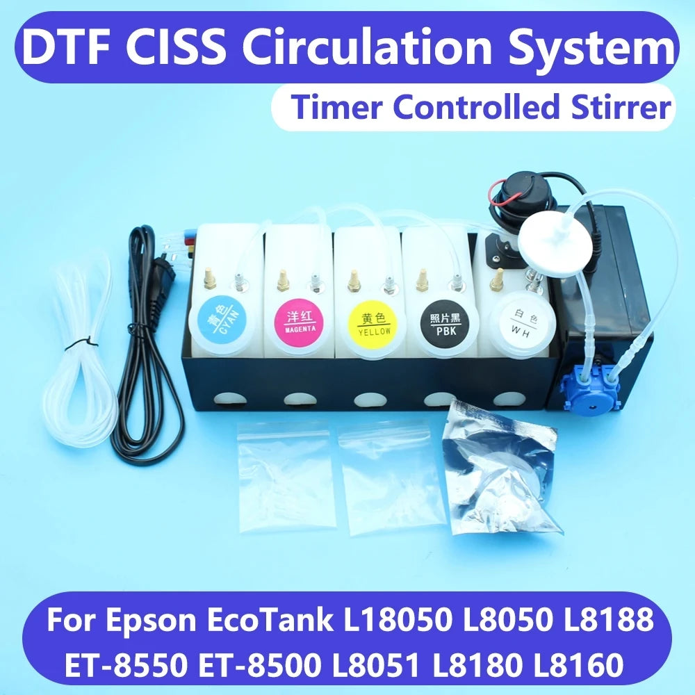 ET-8550 DTF White Ink Circulation System DTG 8550 CISS Ink Tank For
