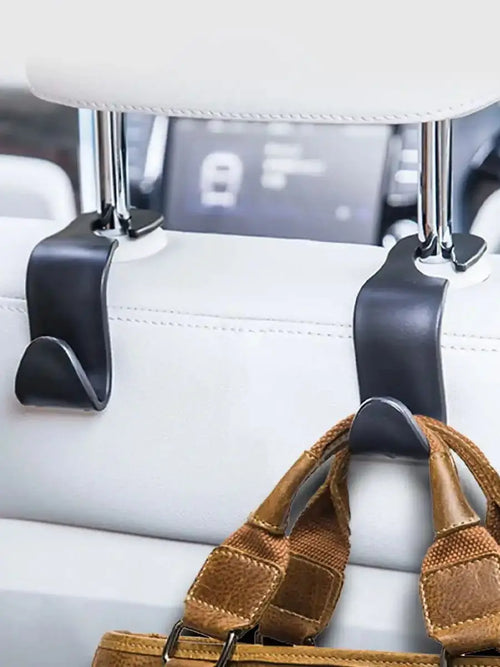 4PCS Car Hidden Seat Hook Multi-Purpose Carbon Fiber Texture Car Seat