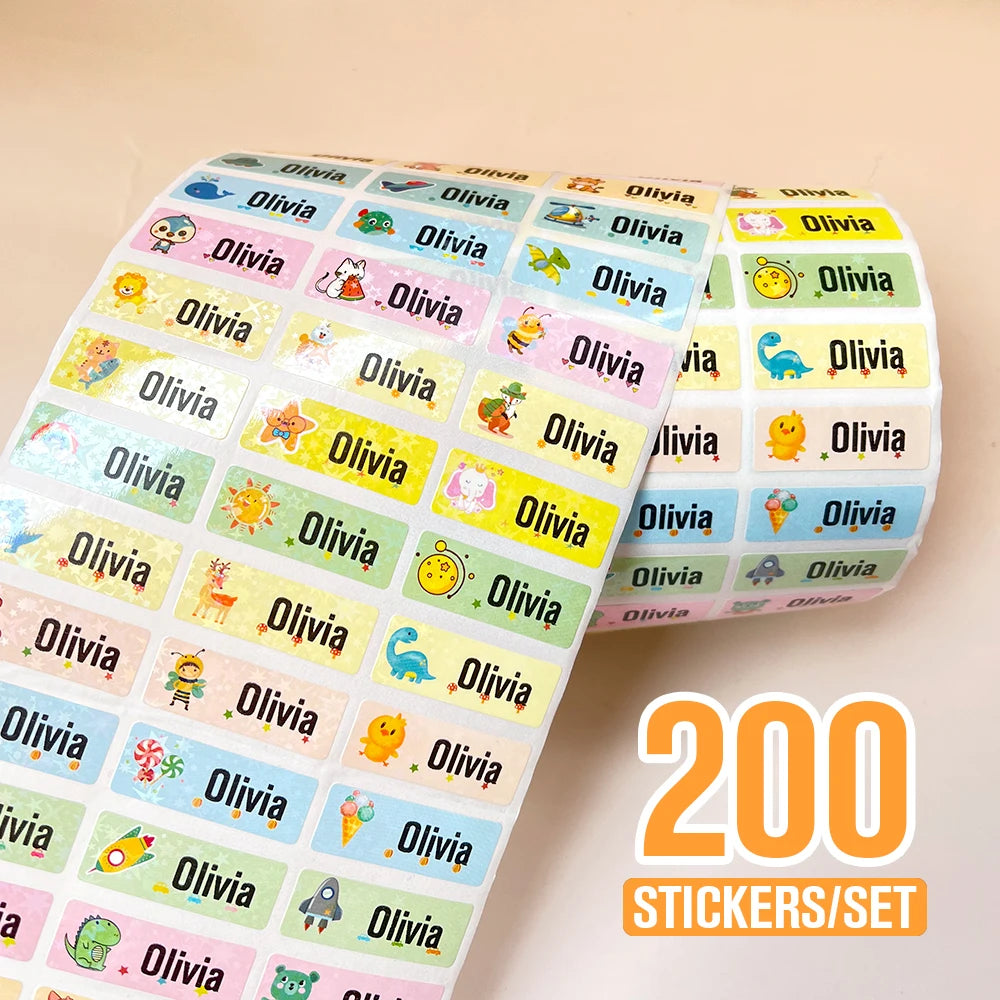 Waterproof Tag Self-adhesive Baby Name Sticker Custom Personalized