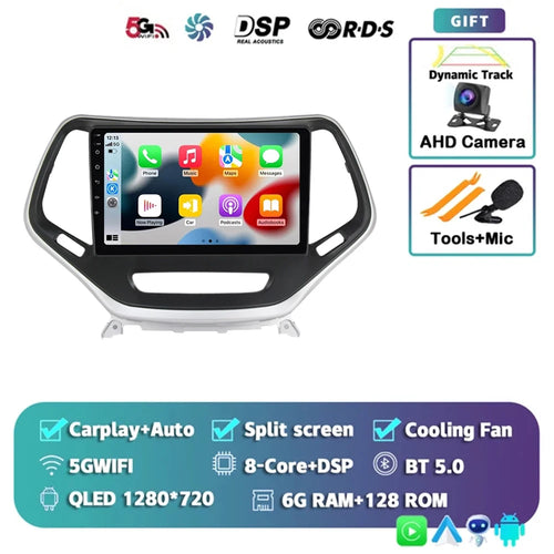 Android 14 Carplay Auto WIFI+4G Car Radio For Jeep Cherokee 5