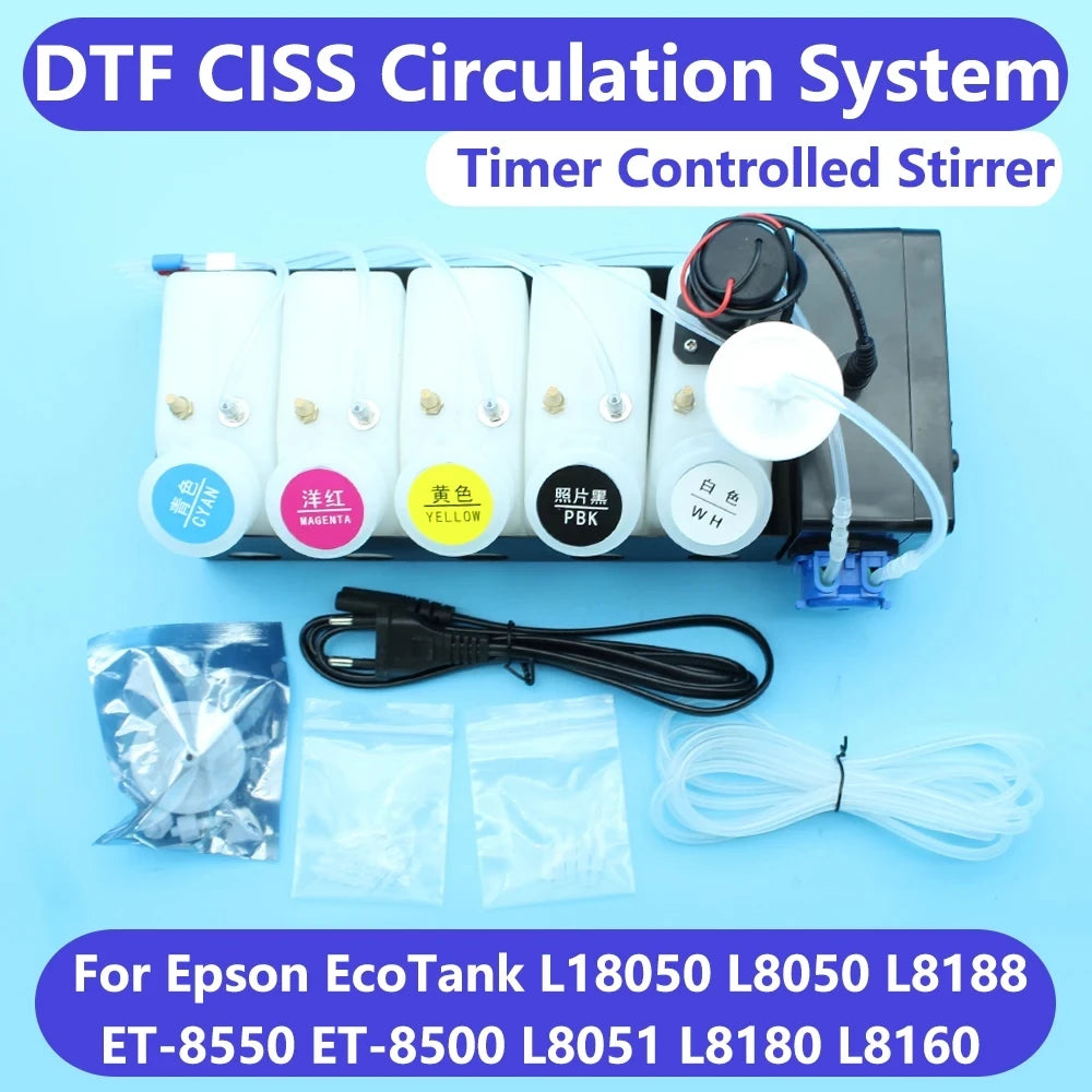 ET-8550 DTF White Ink Circulation System DTG 8550 CISS Ink Tank For