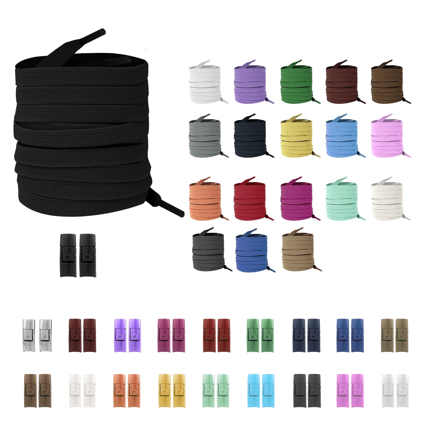 8MM 2023 No Tie Shoe Laces Press Lock Shoelaces Without Ties Elastic