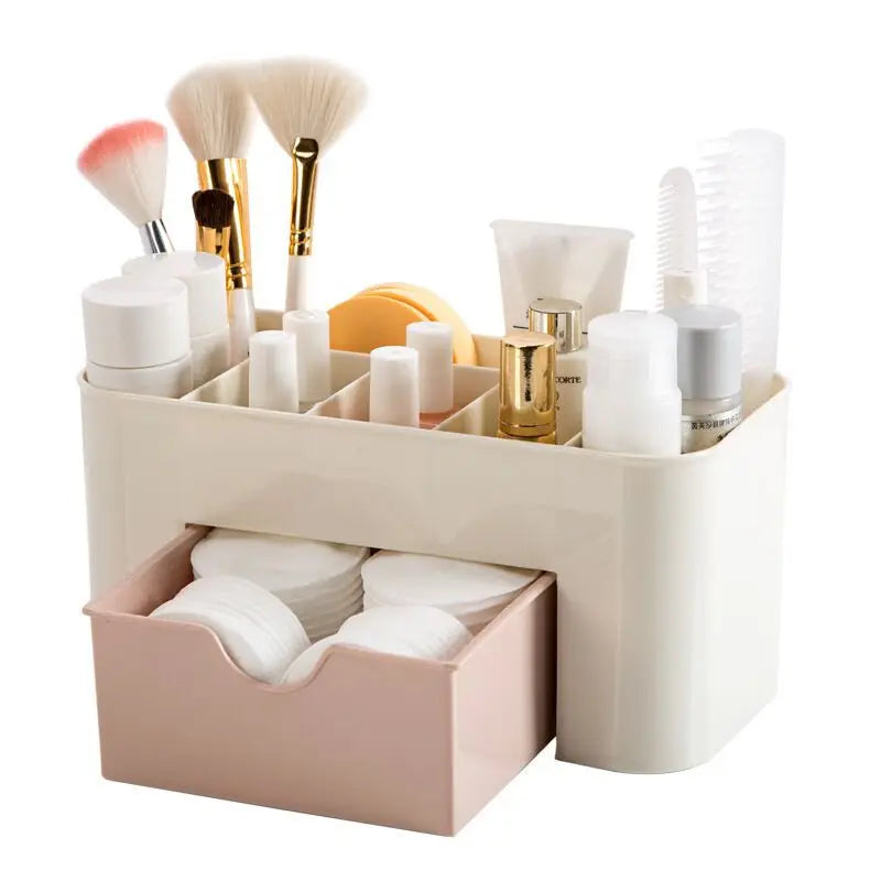 Makeup Organizer Storage Box With Drawer Cotton Swab Stick Storage