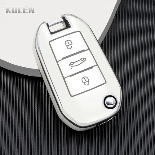 TPU Car Flip Key Case Cover Shell Fob For Peugeot 208 3008 308 508 408