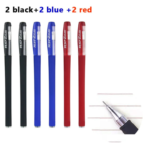 Gel pens Set Black Blue Red Refill Gel Pen Bullet Tip 0.5mm School &