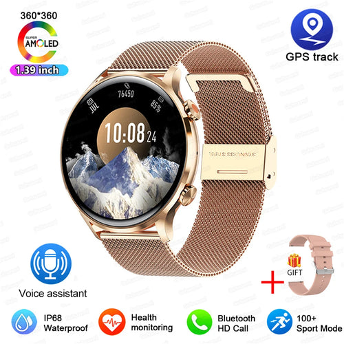 2025 New Smartwatch Women AMOLED HD Screen Always On Display Bluetooth
