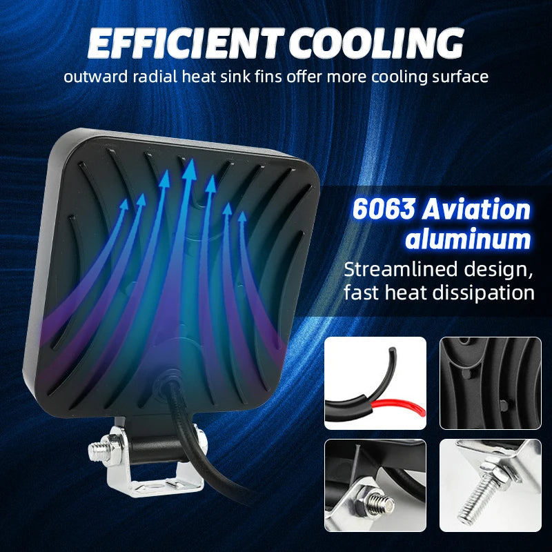 BraveWAY LED Work Light/Driving Light Super Bright Fog Light DRL for