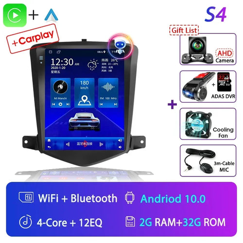 For Chevrolet Cruze 2008-2014 Carplay Android 12 Car Radio Multimedia