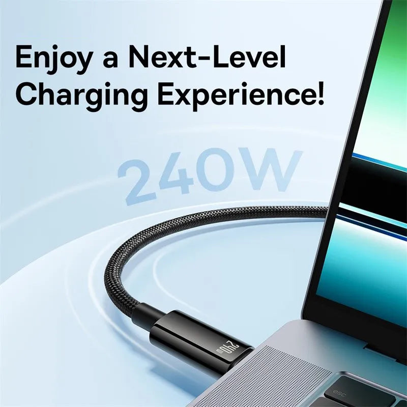 Baseus 240W USB Type C Cable for iPhone 15 PD3.1 Supercharge for