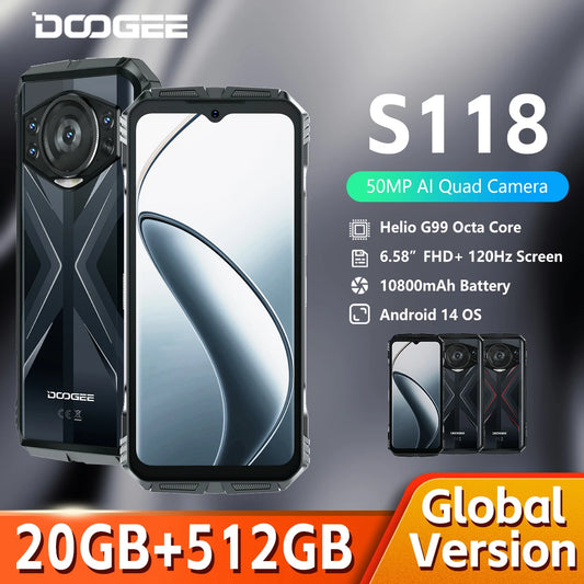 [World Premiere] DOOGEE S118 Rugged Smartphone 20GB(8+12GB Extended)