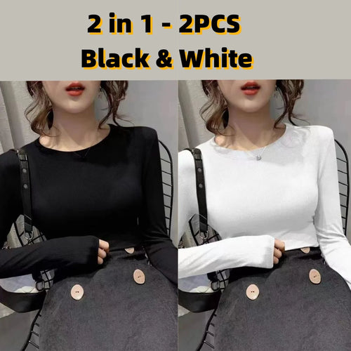 Autumn Office Lady Basic O-Neck Slim T-Shirt Women Solid Multi Color