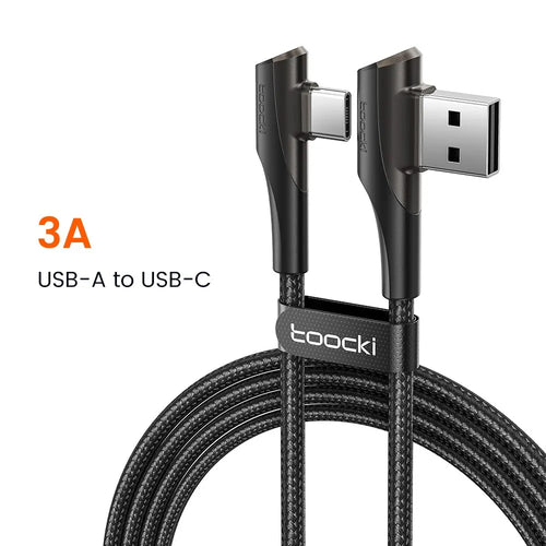 Toocki 3A USB Cable Quick Charge 3.0 Fast Charging Cable Type C 90