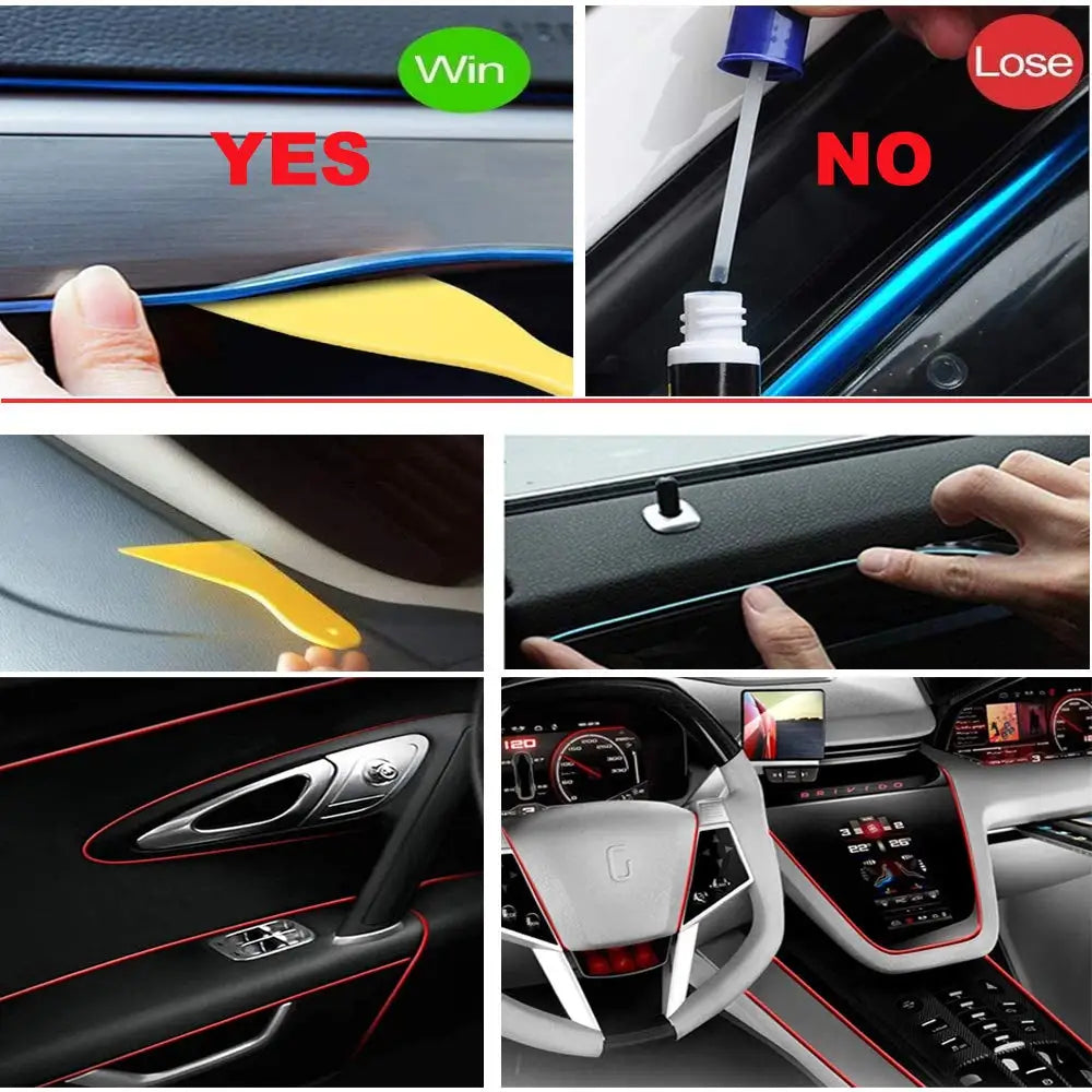 5M Car Interior Led Strip Light Neon EL Wiring Decorative Lamp For
