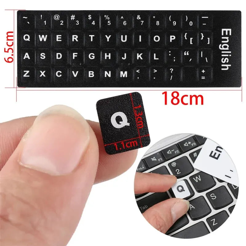 English Spanish Italian Korean Keyboard Stickers Frosted PVC Language
