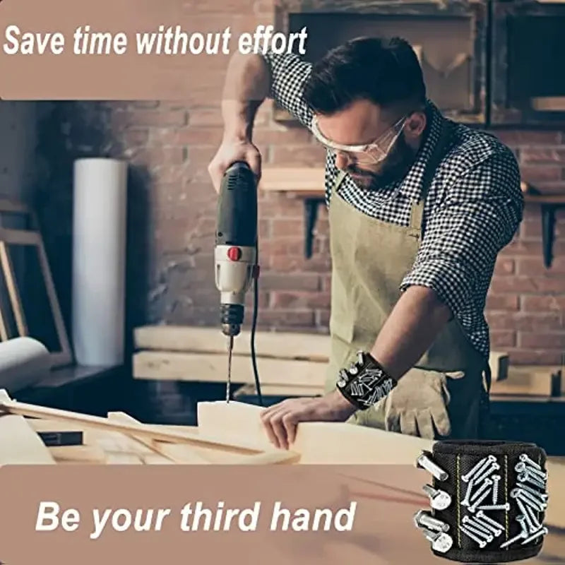 Magnetic Wristband for Holding Screws,Nails,Drilling Bits,Wrist Tool