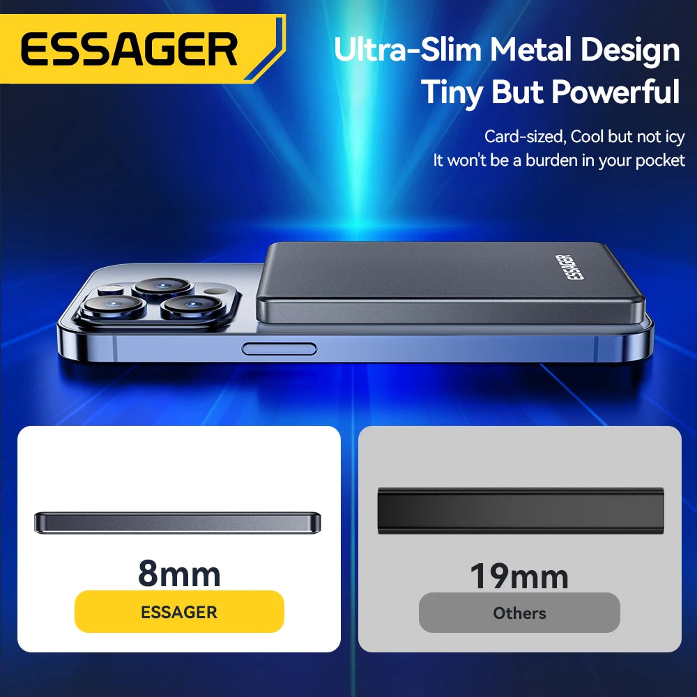 Essager Thin Wireless Power Bank 5000mAh Fast Charge Powerbank
