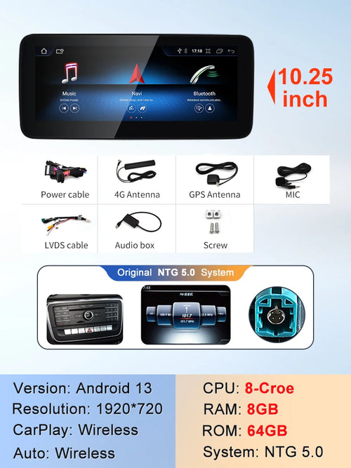 2024 New Car Multimedia Wireless Android AUTO CarPlay 10.25inch