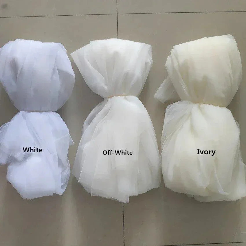 2 Tiers White Ivory Bride Wedding Veil Short Fingertip Bridal Tulle