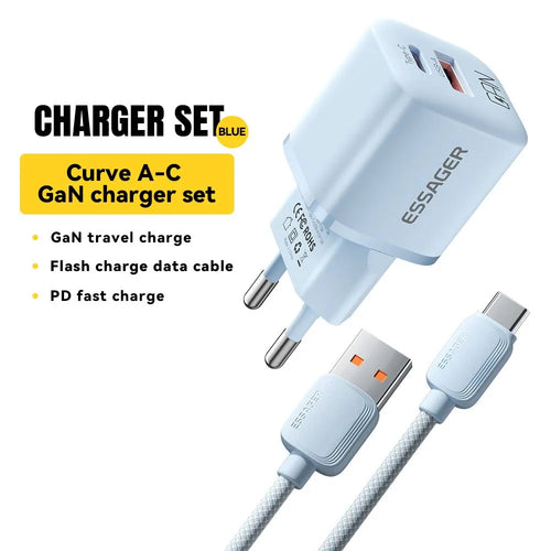Essager 20W GaN USB Type C Charger PD Fast Charge Phone QC 3.0 Quick