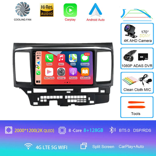 For MITSUBISHI LANCER 9 10 X 2008 2009 2010 2011 - 2016 9Inch Android